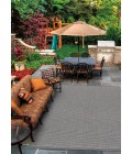 Couristan Recife Saddlestitch Square Grey/White Area Rug