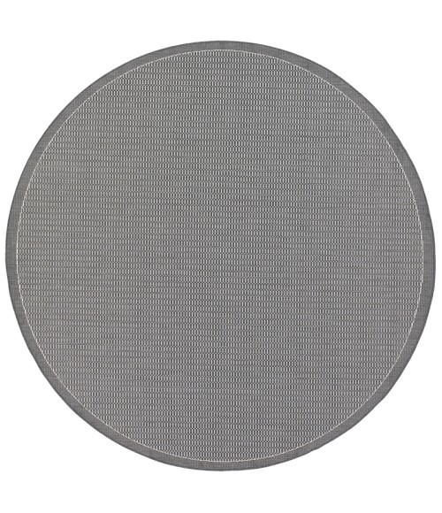 Couristan Recife Saddlestitch Square Grey/White Area Rug