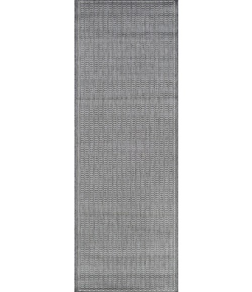 Couristan Recife Saddlestitch Square Grey/White Area Rug