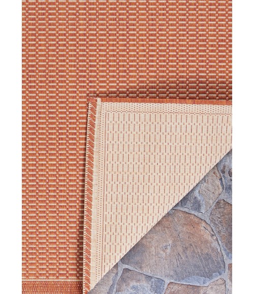 Couristan Recife Saddlestitch 2' x 4' Terra Cotta/Natural Area Rug