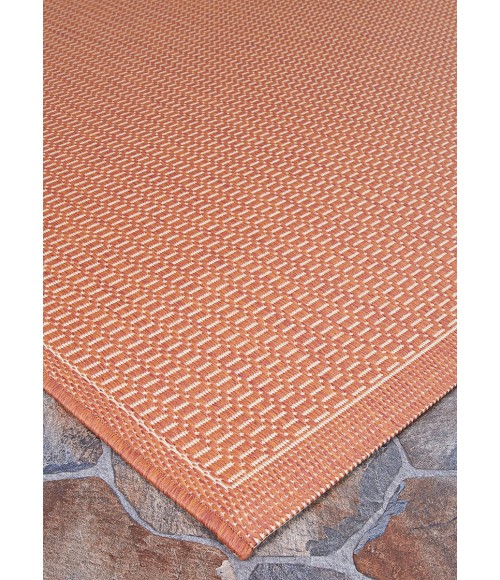Couristan Recife Saddlestitch 2' x 4' Terra Cotta/Natural Area Rug