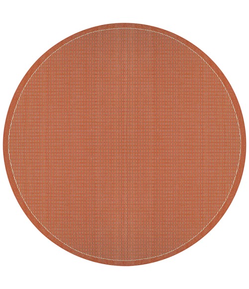 Couristan Recife Saddlestitch 9' Round Terra Cotta/Natural Area Rug