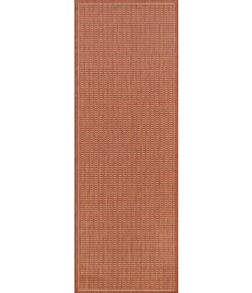 Couristan Recife Saddlestitch 2' x 4' Terra Cotta/Natural Area Rug