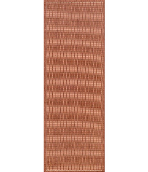 Couristan Recife Saddlestitch 9' Round Terra Cotta/Natural Area Rug