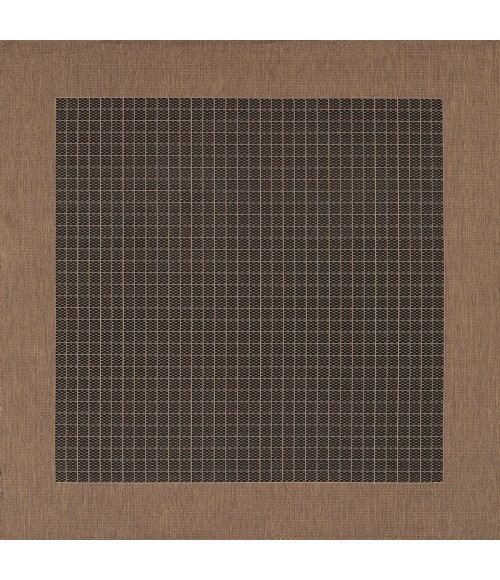 Couristan Recife Checkered Field 2' x 4' Black/Cocoa Area Rug