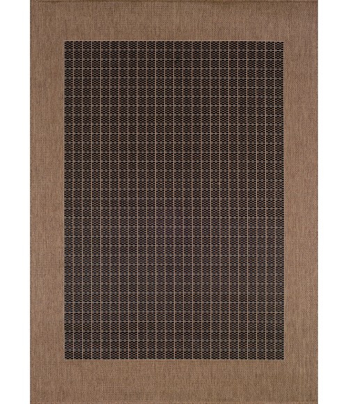 Couristan Recife Checkered Field 2' x 4' Black/Cocoa Area Rug