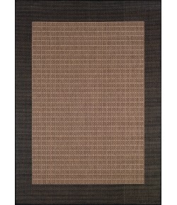 Couristan Recife Checkered Fiel Dcocoa/Black Area Rug 2 ft. 3 in. X 11 ft. 9 in. Rectangle