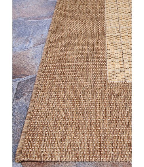 Couristan Recife Checkered Field Square Natural/Cocoa Area Rug