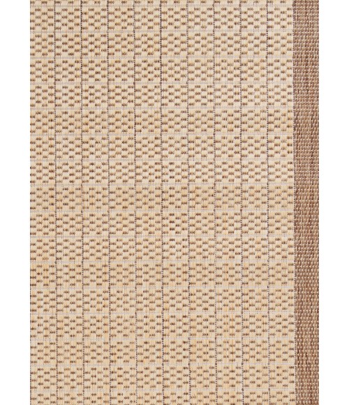 Couristan Recife Checkered Field Square Natural/Cocoa Area Rug