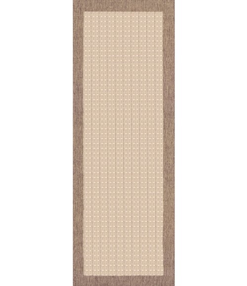 Couristan Recife Checkered Field Square Natural/Cocoa Area Rug