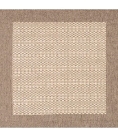 Couristan Recife Checkered Field Square Natural/Cocoa Area Rug