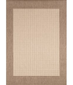 Couristan Recife Checkered Fiel Dnatural/Cocoa Area Rug 7 ft. 6 in. X 7 ft. 6 in. Square