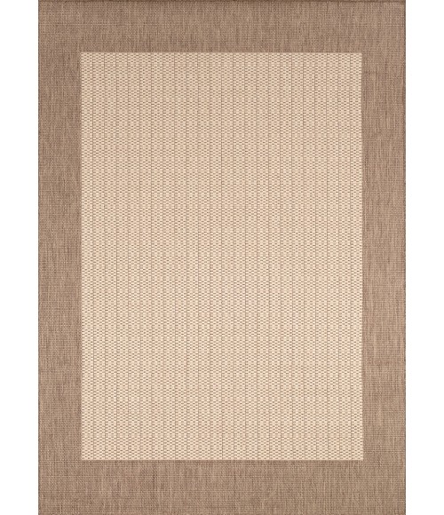 Couristan Recife Checkered Field Square Natural/Cocoa Area Rug