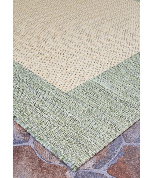 Couristan Recife Checkered Field 6' x 9' Natural/Green Area Rug