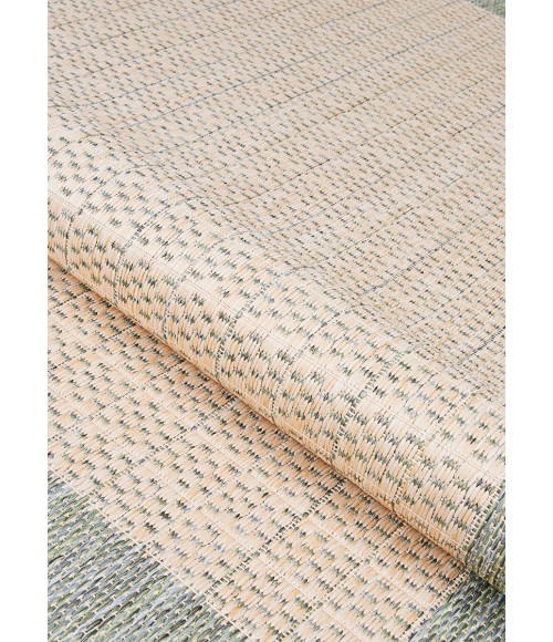 Couristan Recife Checkered Field 6' x 9' Natural/Green Area Rug