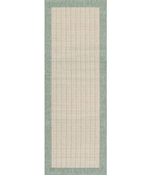 Couristan Recife Checkered Field 6' x 9' Natural/Green Area Rug