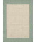 Couristan Recife Checkered Field Square Natural/Green Area Rug