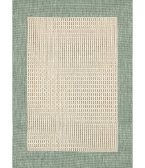 Couristan Recife Checkered Field 6' x 9' Natural/Green Area Rug