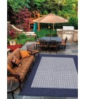 Couristan Recife Checkered Field Long Runner Ivory/Indigo Area Rug