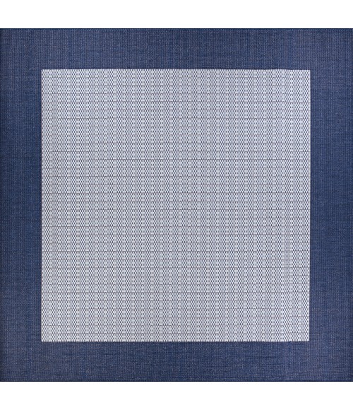 Couristan Recife Checkered Field Long Runner Ivory/Indigo Area Rug