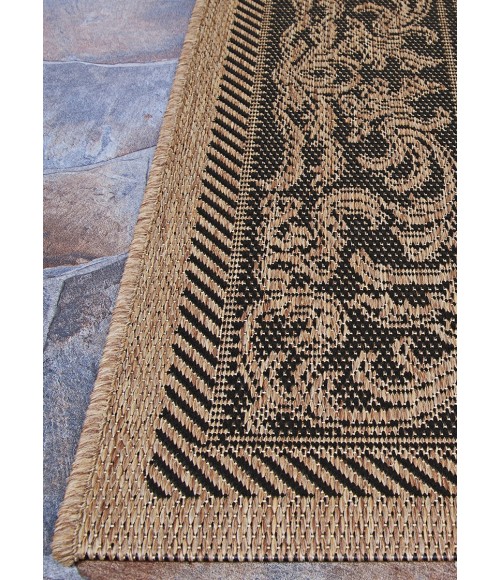 Couristan Recife Garden Lattice Square Cocoa/Black Area Rug