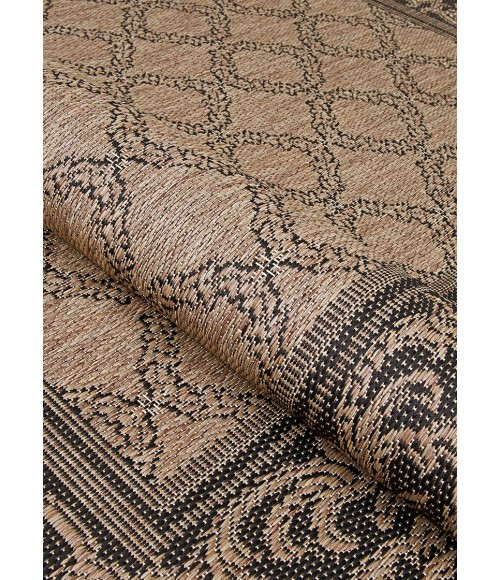 Couristan Recife Garden Lattice 2' x 4' Cocoa/Black Area Rug