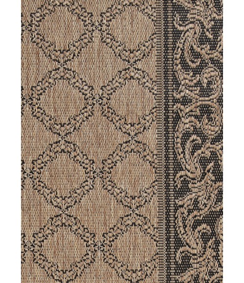 Couristan Recife Garden Lattice 2' x 4' Cocoa/Black Area Rug