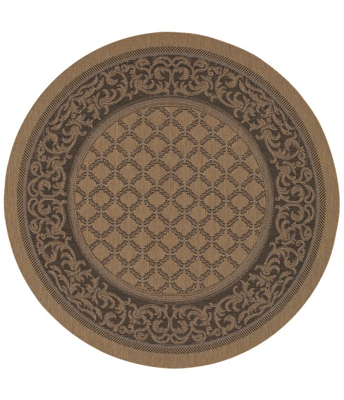 Couristan Recife Garden Lattice Square Cocoa/Black Area Rug