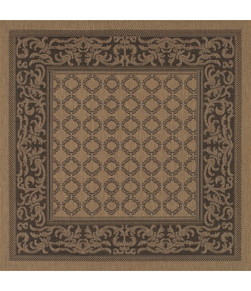 Couristan Recife Garden Lattice 2' x 4' Cocoa/Black Area Rug