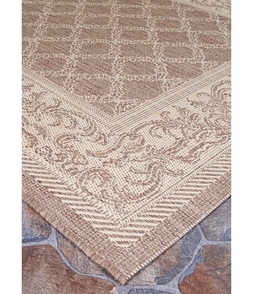 Couristan Recife Garden Lattice Square Cocoa/Natural Area Rug