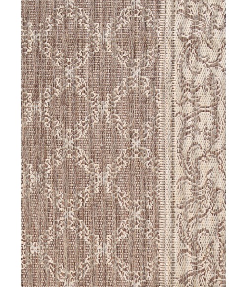 Couristan Recife Garden Lattice Square Cocoa/Natural Area Rug