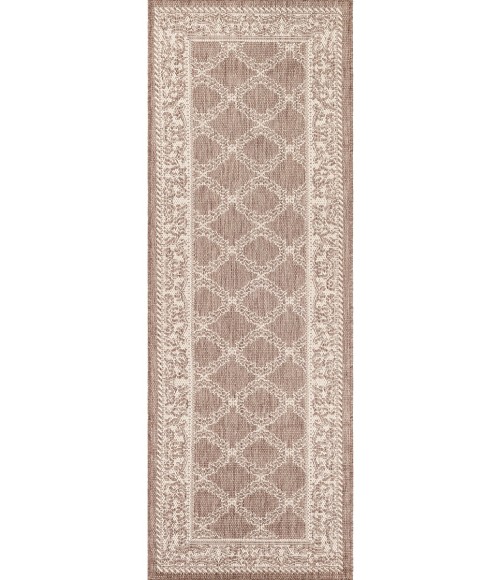 Couristan Recife Garden Lattice Square Cocoa/Natural Area Rug