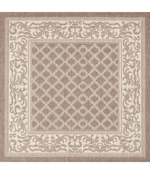 Couristan Recife Garden Lattice Square Cocoa/Natural Area Rug
