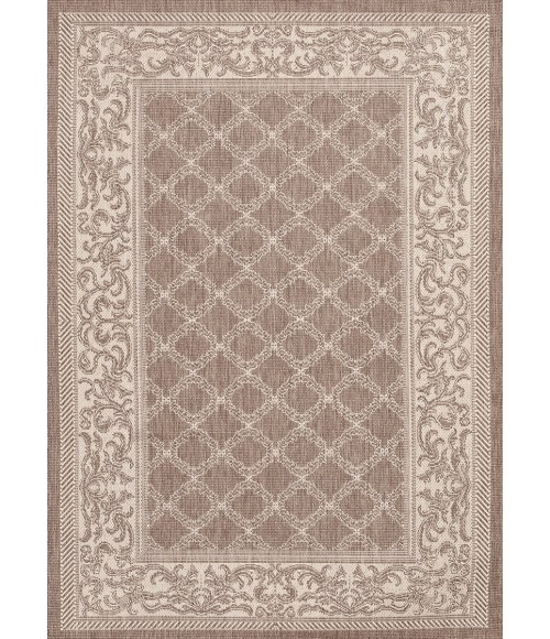 Couristan Recife Garden Lattice Square Cocoa/Natural Area Rug