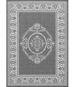 Couristan Recife Antq Medallion Grey/White Area Rug 2 ft. 3 in. X 11 ft. 9 in. Rectangle