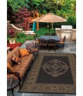 Couristan Recife Antique Medallion 2' x 4' Black/Cocoa Area Rug