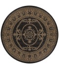 Couristan Recife Antique Medallion 2' x 4' Black/Cocoa Area Rug