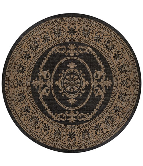 Couristan Recife Antique Medallion 2' x 4' Black/Cocoa Area Rug