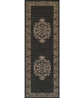 Couristan Recife Antique Medallion 2' x 4' Black/Cocoa Area Rug