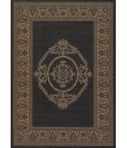 Couristan Recife Antq Medallion Black/Cocoa Area Rug 7 ft. 6 in. X 7 ft. 6 in. Square