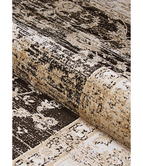 Zahara Area Rug Couristan Zahara Floral Emblem Extra Large Black/Oatmeal Area Rug