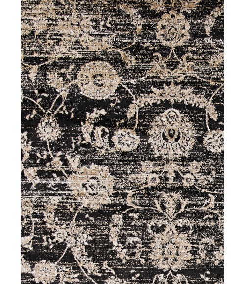 Zahara Area Rug Couristan Zahara Floral Emblem Extra Large Black/Oatmeal Area Rug