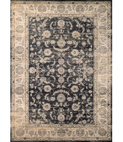 Couristan Zahara Floral Emblem Black/Oatmeal Area Rug 9 ft. 2 in. X 12 ft. 5 in. Rectangle