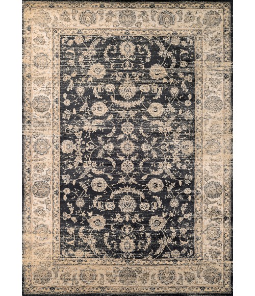 Zahara Area Rug Couristan Zahara Floral Emblem Extra Large Black/Oatmeal Area Rug