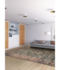 Couristan Zahara Embellished Blossom Extra Large Black/Red/Oatmeal Area Rug