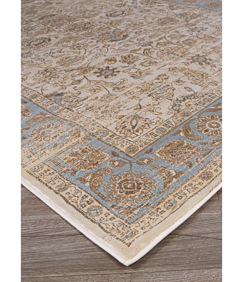 Couristan Zahara Embellished Blossom Extra Large Light Blue/Oatmeal Area Rug