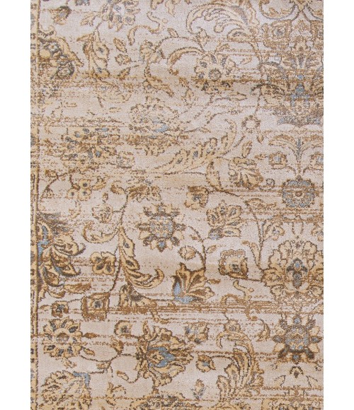 Couristan Zahara Embellished Blossom Extra Large Light Blue/Oatmeal Area Rug