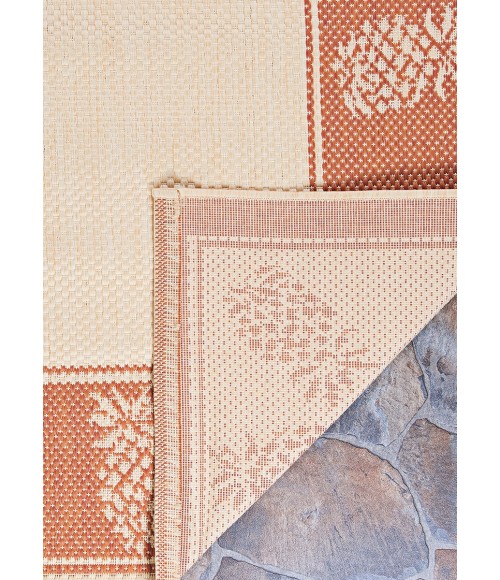 Couristan Recife Tropics 2' x 4' Natural/Terra Cotta Area Rug