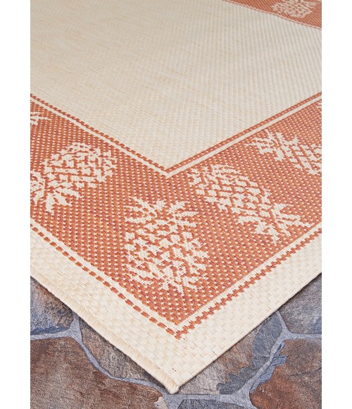 Couristan Recife Tropics 2' x 4' Natural/Terra Cotta Area Rug