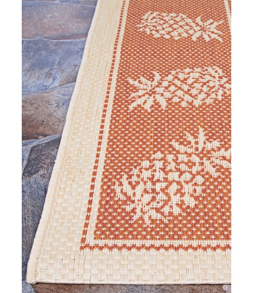 Couristan Recife Tropics 2' x 4' Natural/Terra Cotta Area Rug